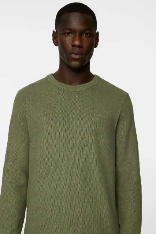 Knitwear|Tops<J.Lindeberg Arthur Knit Org Cotton Olivine