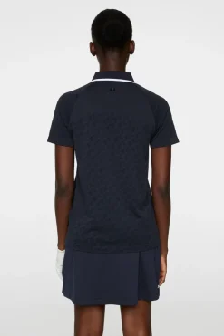 Golf|Tops<J.Lindeberg Baily seamless Polo TourGeoJacquardNavyM