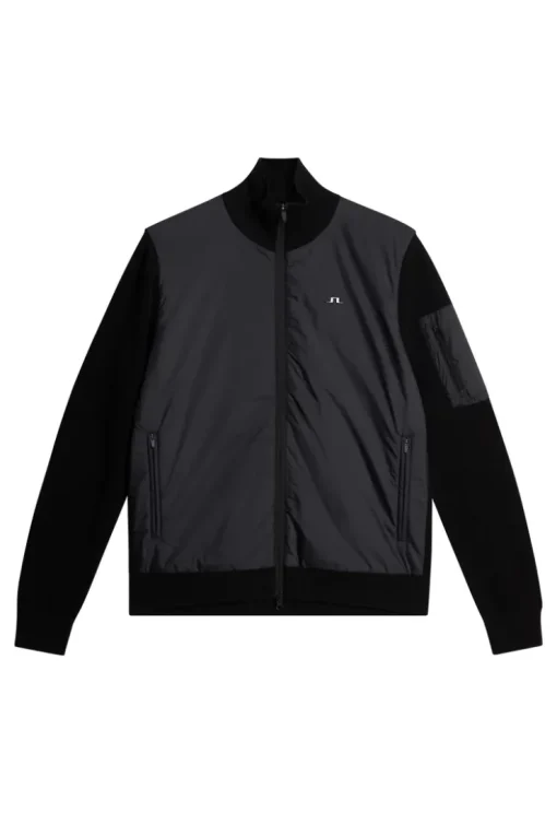 Knitwear|Tops<J.Lindeberg Beck Knitted Hybrid Jacket Black