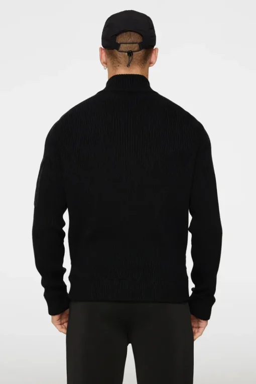 Knitwear|Tops<J.Lindeberg Beck Knitted Hybrid Jacket Black