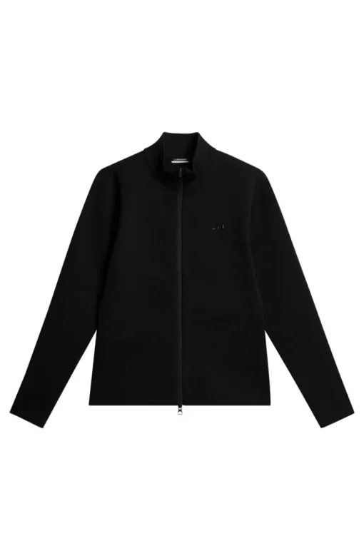 Golf|Knitwear<J.Lindeberg Bell Tech Knit Zip Sweater Black