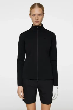 Golf|Knitwear<J.Lindeberg Bell Tech Knit Zip Sweater Black