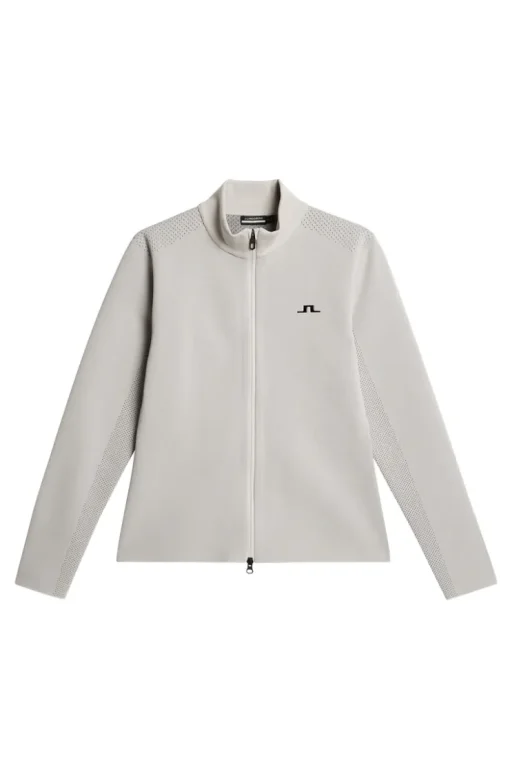 Golf|Knitwear<J.Lindeberg Bell Tech Knit Zip Sweater Moonbeam