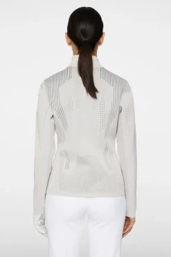 Golf|Knitwear<J.Lindeberg Bell Tech Knit Zip Sweater Moonbeam