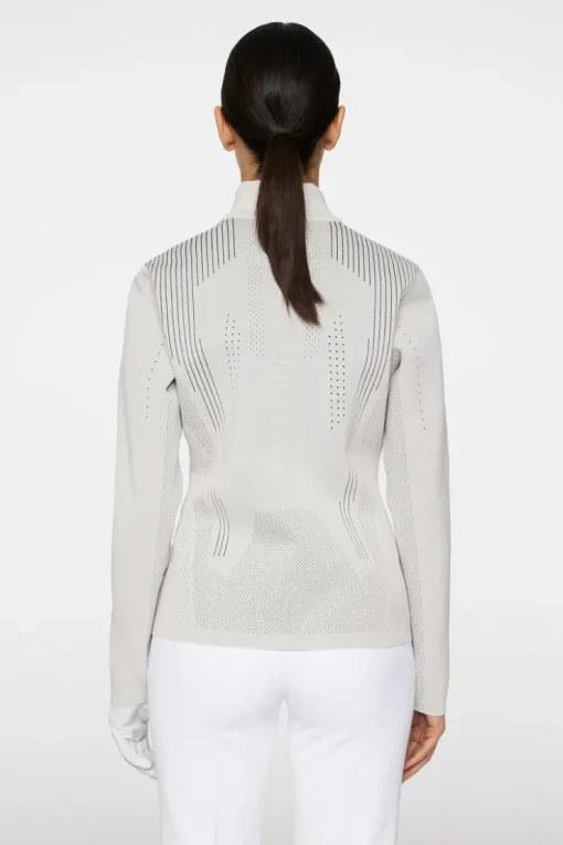 Golf|Knitwear<J.Lindeberg Bell Tech Knit Zip Sweater Moonbeam