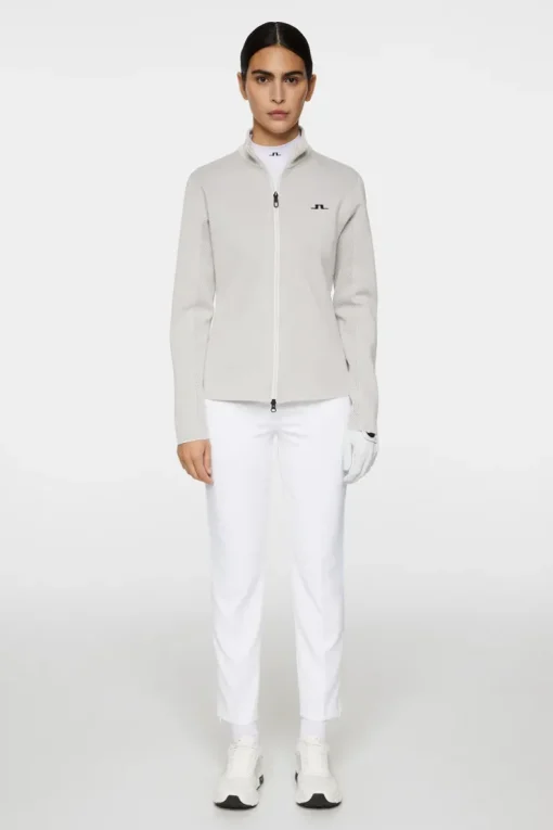 Golf|Knitwear<J.Lindeberg Bell Tech Knit Zip Sweater Moonbeam