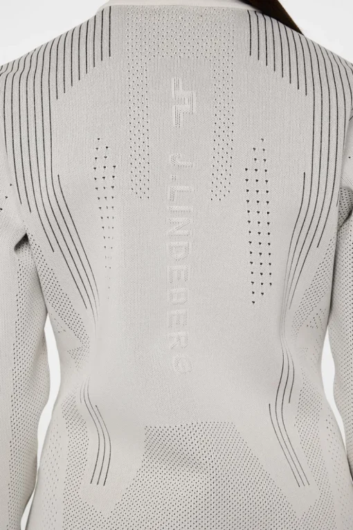 Golf|Knitwear<J.Lindeberg Bell Tech Knit Zip Sweater Moonbeam