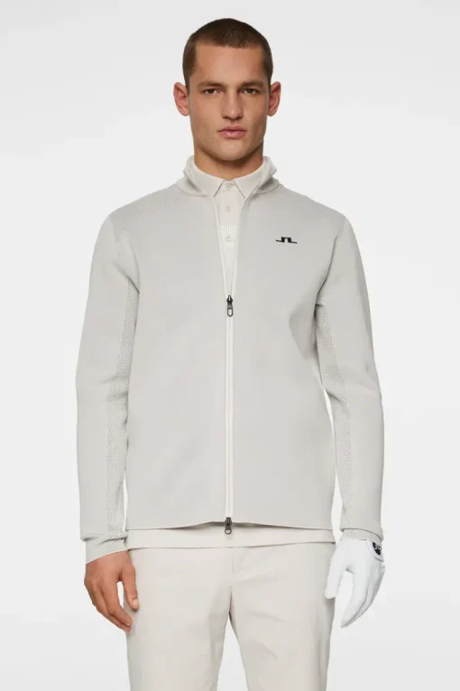 Golf|Knitwear<J.Lindeberg Bo Tech Knit Zip Sweater Moonbeam