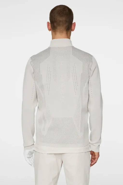 Golf|Knitwear<J.Lindeberg Bo Tech Knit Zip Sweater Moonbeam