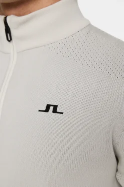 Golf|Knitwear<J.Lindeberg Bo Tech Knit Zip Sweater Moonbeam
