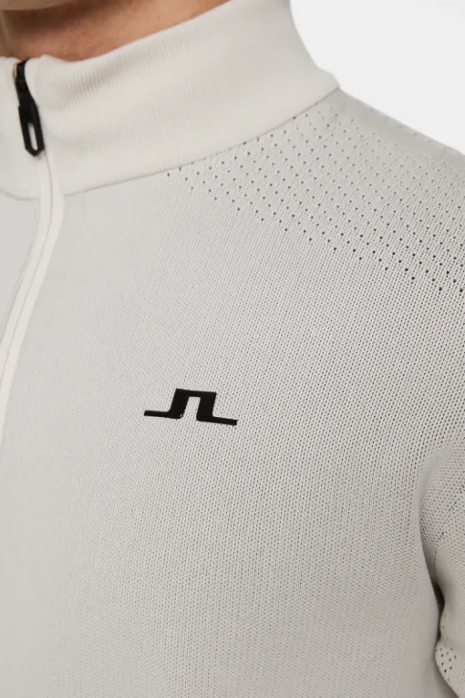 Golf|Knitwear<J.Lindeberg Bo Tech Knit Zip Sweater Moonbeam