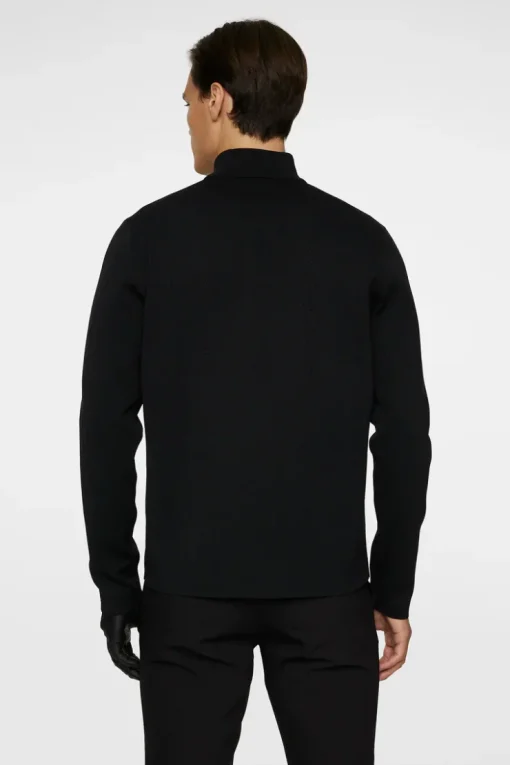 Golf|Knitwear<J.Lindeberg Bo Tech Knit Zip Sweater Black