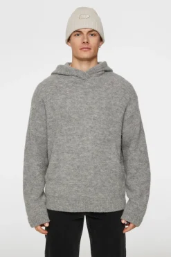 Après Ski<J.Lindeberg Broon Alpaca Blend Hoodie MidGreyMelange
