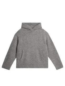 Après Ski<J.Lindeberg Broon Alpaca Blend Hoodie MidGreyMelange