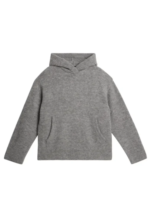 Après Ski<J.Lindeberg Broon Alpaca Blend Hoodie MidGreyMelange