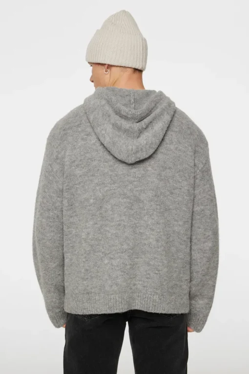 Après Ski<J.Lindeberg Broon Alpaca Blend Hoodie MidGreyMelange