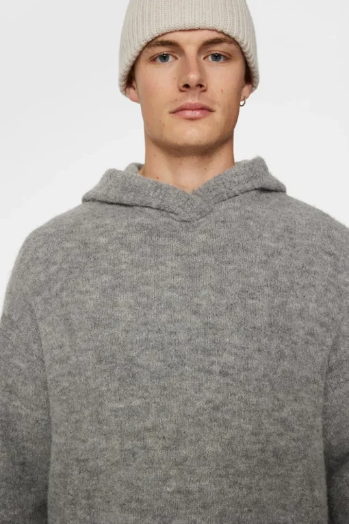 Après Ski<J.Lindeberg Broon Alpaca Blend Hoodie MidGreyMelange