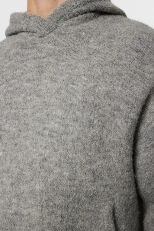 Après Ski<J.Lindeberg Broon Alpaca Blend Hoodie MidGreyMelange
