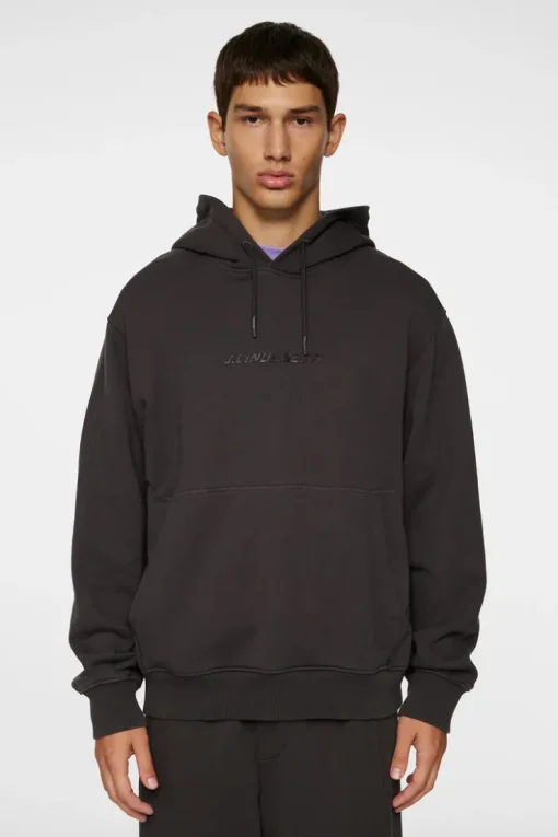Hoodies|Tops<J.Lindeberg Callan Logo Hoodie WashedBlack