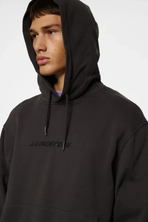 Hoodies|Tops<J.Lindeberg Callan Logo Hoodie WashedBlack