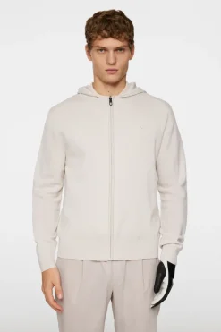 Après Ski<J.Lindeberg Cameron Hooded Knit Full Zip Moonbeam