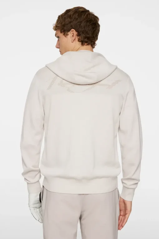 Après Ski<J.Lindeberg Cameron Hooded Knit Full Zip Moonbeam
