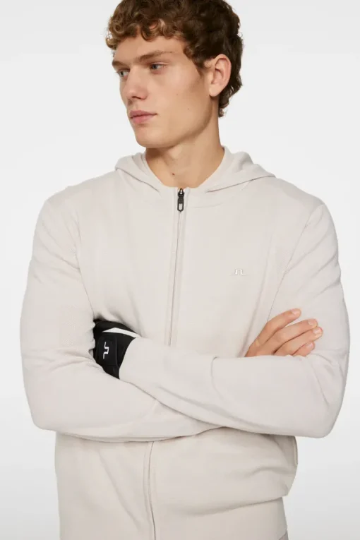 Après Ski<J.Lindeberg Cameron Hooded Knit Full Zip Moonbeam