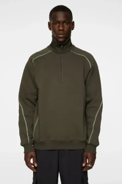 Après Ski<J.Lindeberg Canter Quarter Zip Sweat ForestGreen