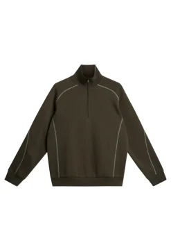 Après Ski<J.Lindeberg Canter Quarter Zip Sweat ForestGreen