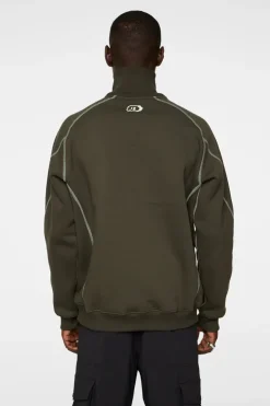 Après Ski<J.Lindeberg Canter Quarter Zip Sweat ForestGreen