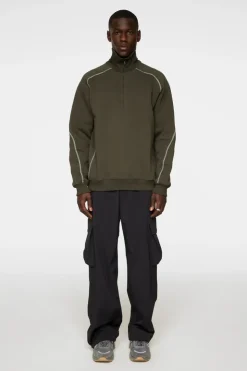 Après Ski<J.Lindeberg Canter Quarter Zip Sweat ForestGreen