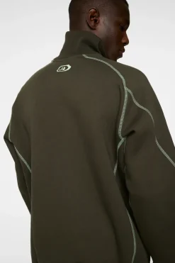 Après Ski<J.Lindeberg Canter Quarter Zip Sweat ForestGreen