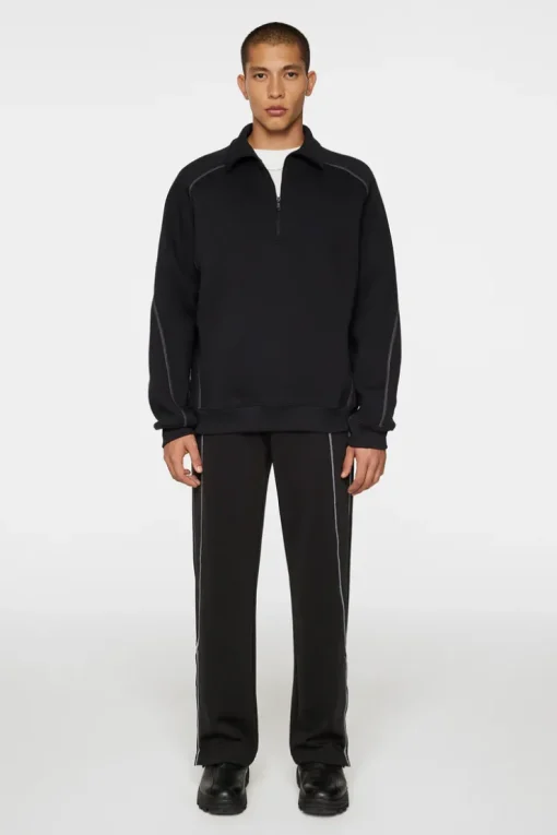 Après Ski<J.Lindeberg Canter Quarter Zip Sweat Black