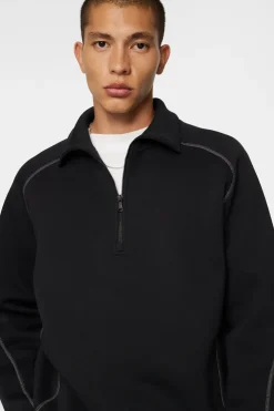 Après Ski<J.Lindeberg Canter Quarter Zip Sweat Black