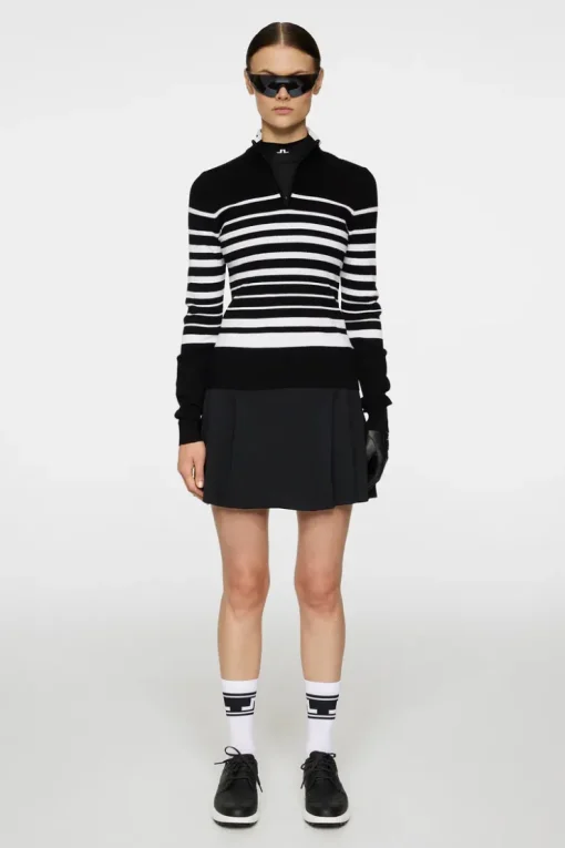 Golf|Tops<J.Lindeberg Cheryl Knitted Zip Sweater Black