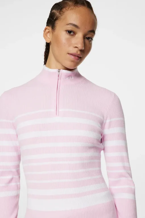 Golf|Knitwear<J.Lindeberg Cheryl Knitted Zip Sweater Nosegay