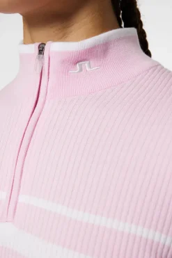 Golf|Knitwear<J.Lindeberg Cheryl Knitted Zip Sweater Nosegay