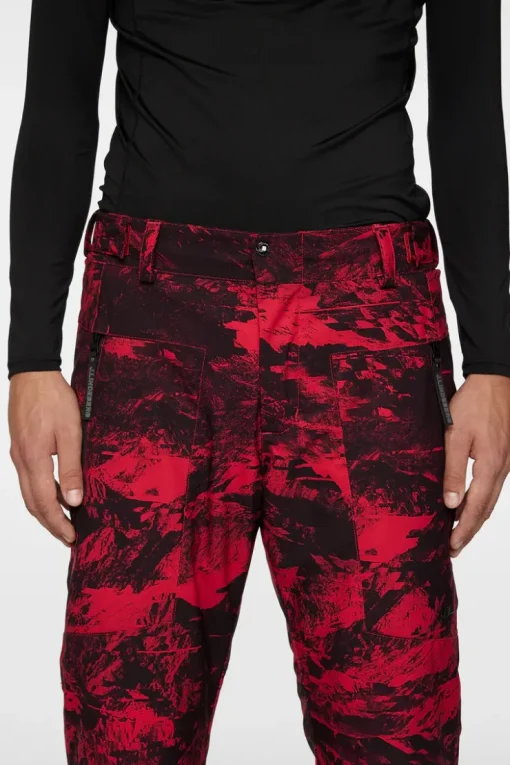 Ski|Bottoms<J.Lindeberg Clarke Pant Printed MountainGlitchRed