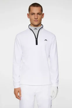 Golf|Base & Mid Layers<J.Lindeberg Clide Quarter Zip Mid Layer White