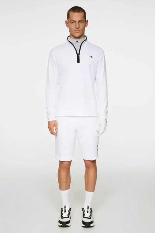 Golf|Base & Mid Layers<J.Lindeberg Clide Quarter Zip Mid Layer White