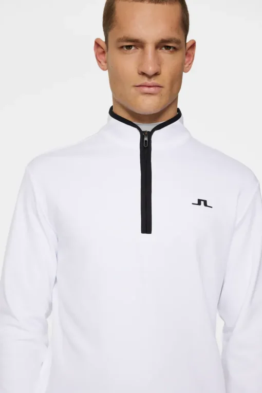 Golf|Base & Mid Layers<J.Lindeberg Clide Quarter Zip Mid Layer White
