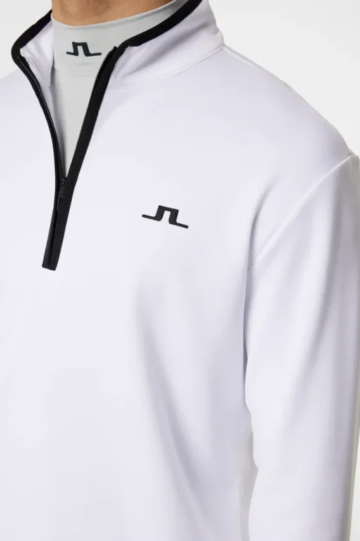 Golf|Base & Mid Layers<J.Lindeberg Clide Quarter Zip Mid Layer White