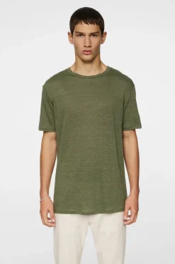 T-shirts|Tops<J.Lindeberg Coma Linen Tee Olivine