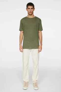 T-shirts|Tops<J.Lindeberg Coma Linen Tee Olivine