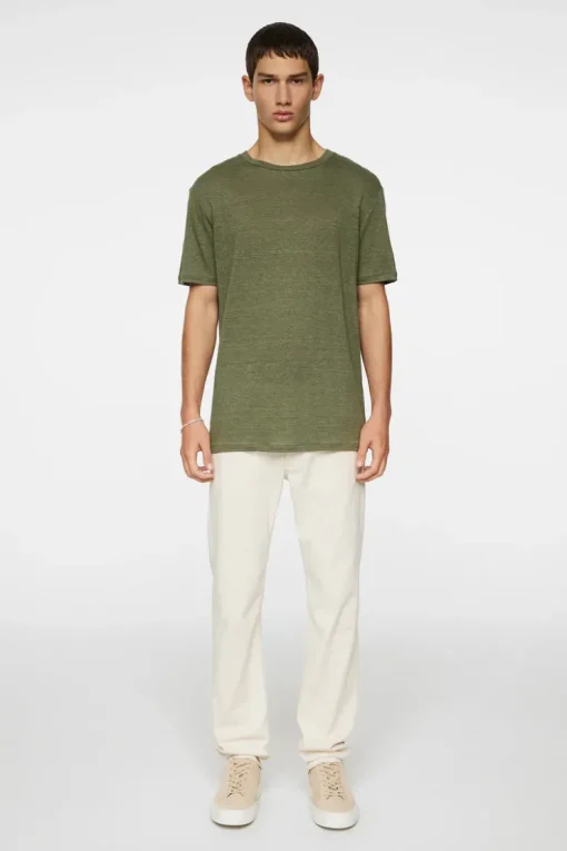 T-shirts|Tops<J.Lindeberg Coma Linen Tee Olivine