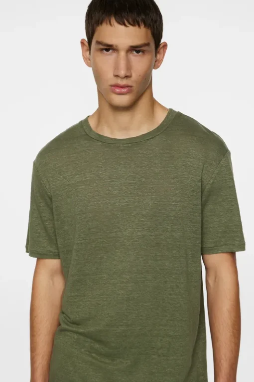 T-shirts|Tops<J.Lindeberg Coma Linen Tee Olivine