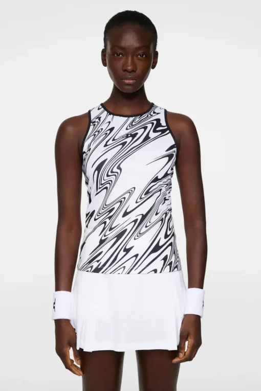 Tops|Tennis<J.Lindeberg Delia Printed Tank Top LiquifyWhiteL