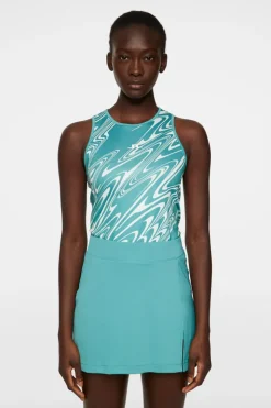 Tops|Tennis<J.Lindeberg Delia Printed Tank Top LiquifyTealL