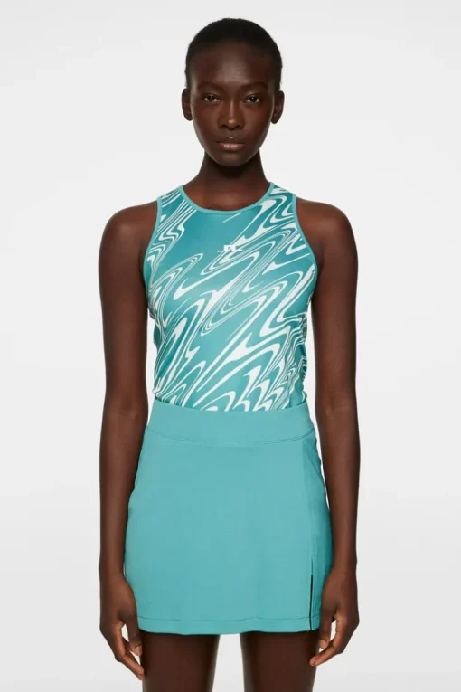 Tops|Tennis<J.Lindeberg Delia Printed Tank Top LiquifyTealL