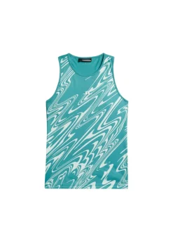 Tops|Tennis<J.Lindeberg Delia Printed Tank Top LiquifyTealL